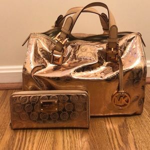 Michael Kors Rose Gold Purse and Wallet